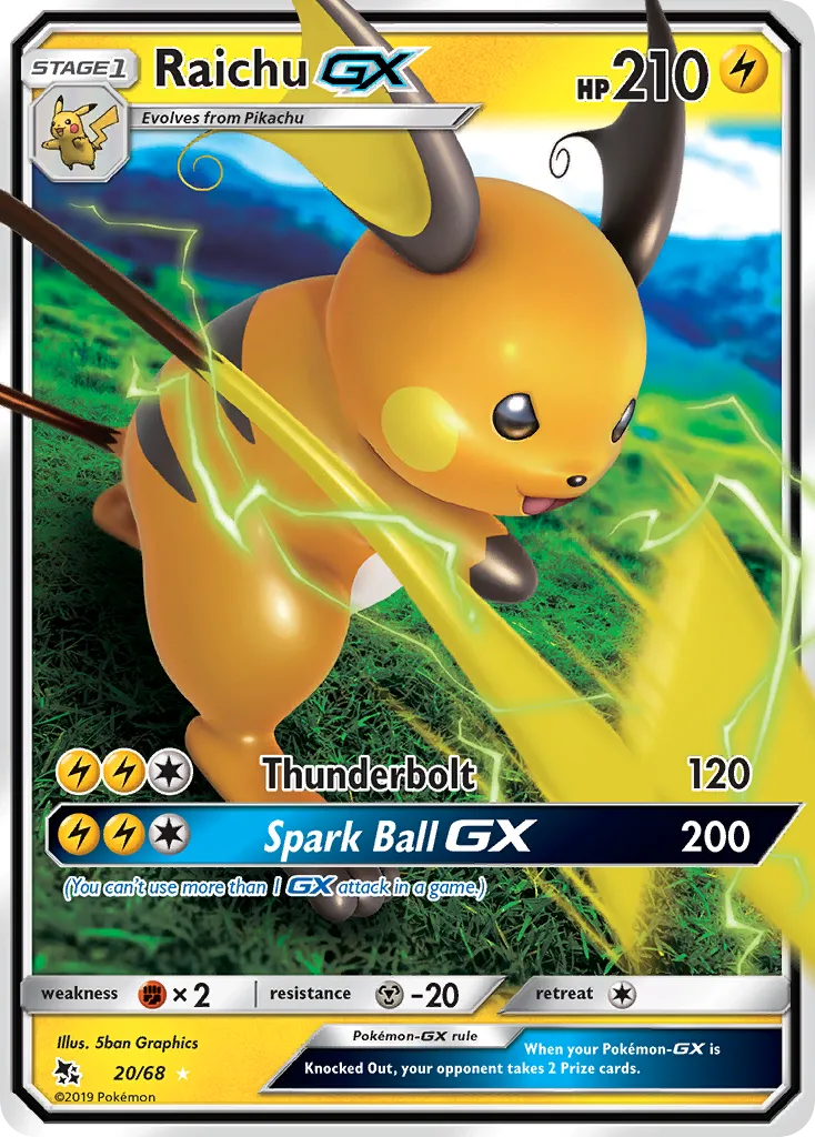 Raichu GX — Hidden Fates — Pokemon