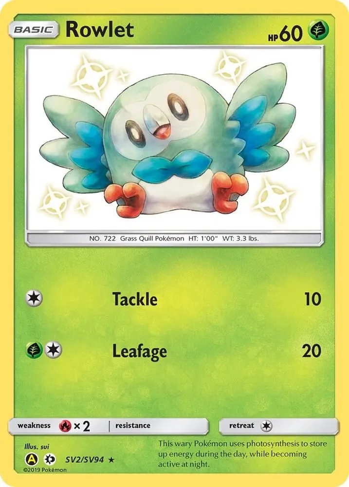 Rowlet — Hidden Fates: Shiny Vault — Pokemon