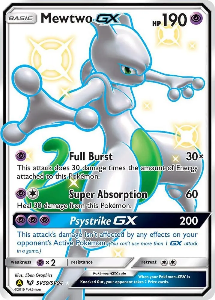 Mewtwo GX — Hidden Fates: Shiny Vault — Pokemon