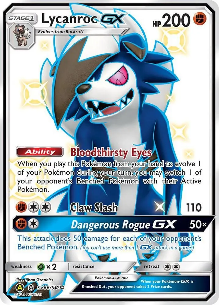 Lycanroc GX — Hidden Fates: Shiny Vault — Pokémon