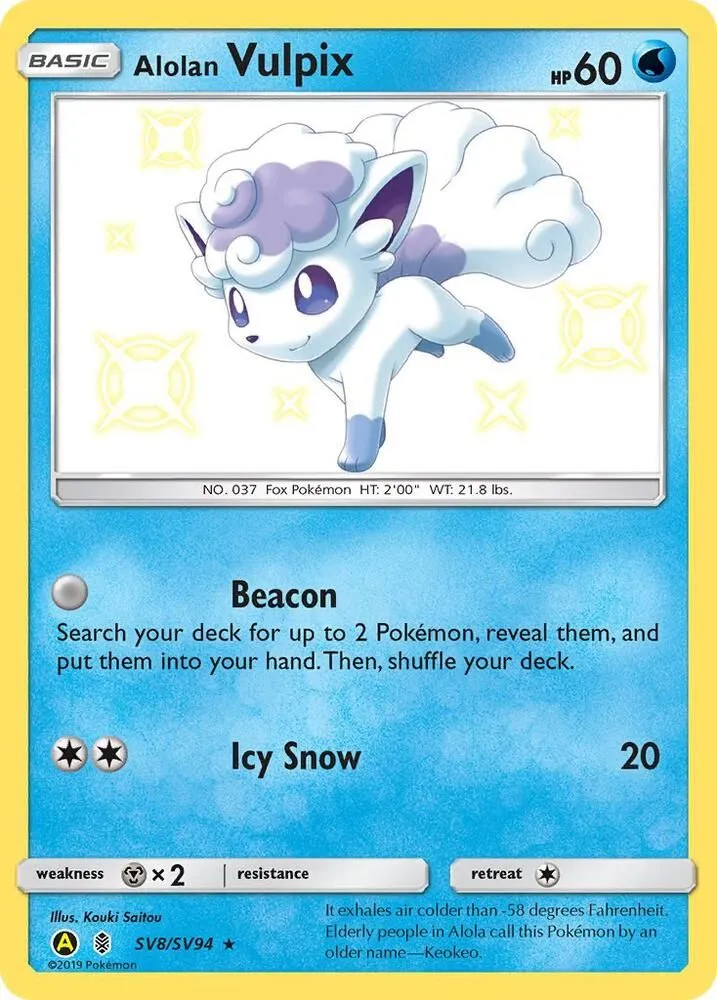 Alolan Vulpix — Hidden Fates: Shiny Vault — Pokemon