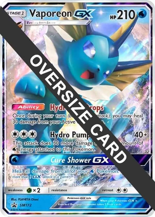 Vaporeon GX — Jumbo Cards — Pokemon