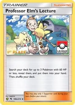 Professor Elm's Lecture - 188a/214 — League & Championship Cards — Pokemon