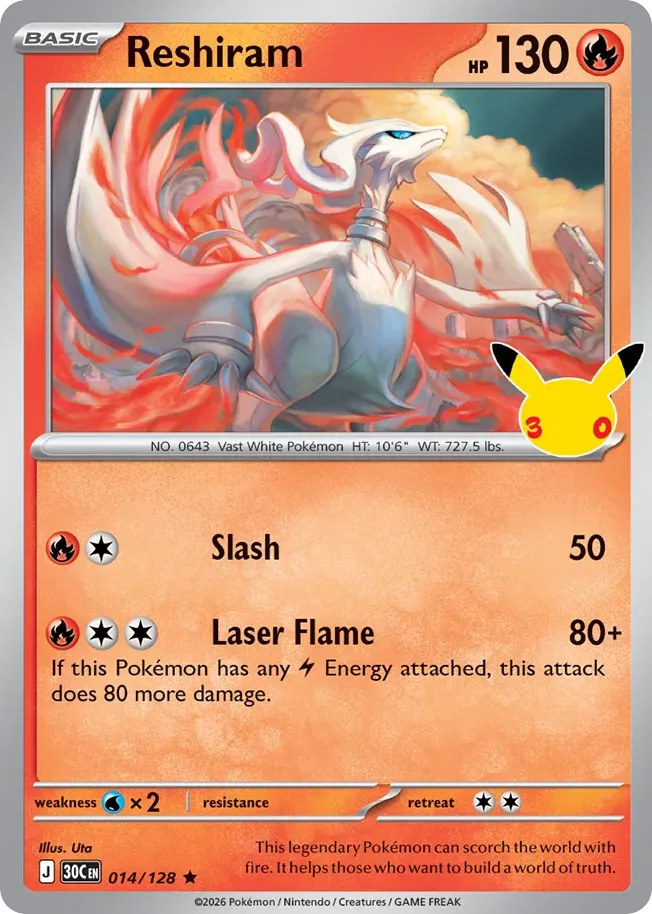 Reshiram — ME: 30th Celebration — Pokemon