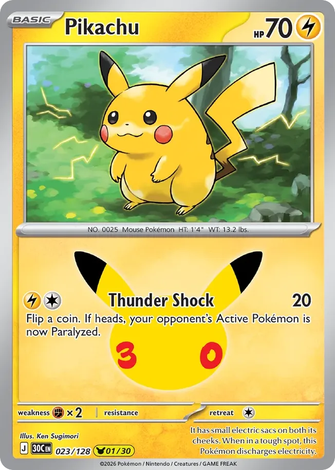 Pikachu — ME: 30th Celebration — Pokemon