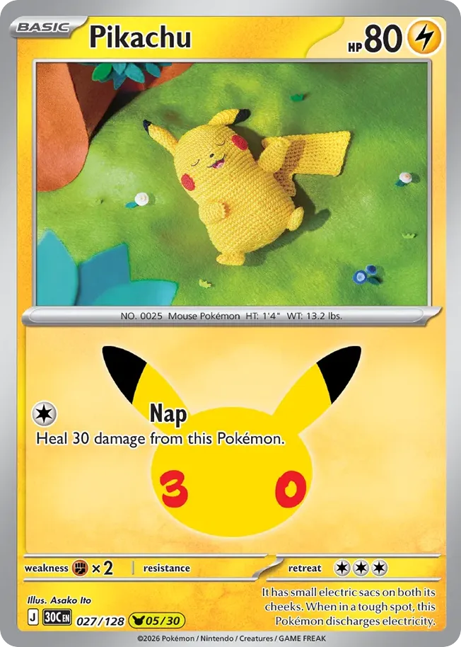 Pikachu — ME: 30th Celebration — Pokemon
