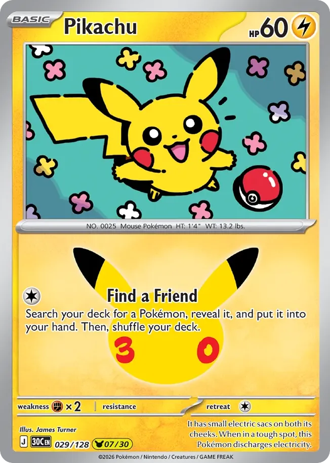 Pikachu — ME: 30th Celebration — Pokemon