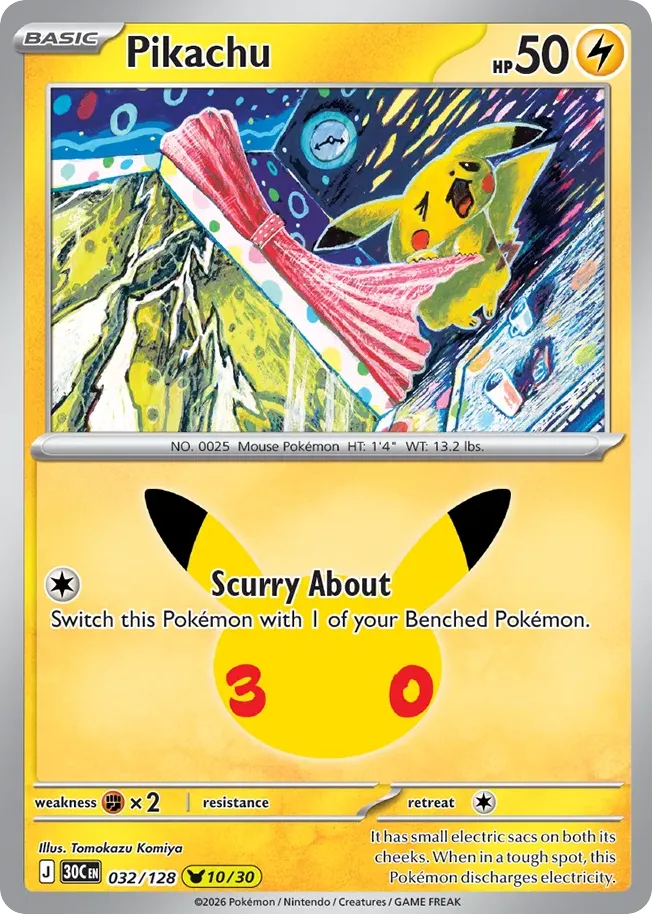 Pikachu — ME: 30th Celebration — Pokemon