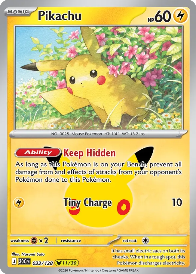 Pikachu — ME: 30th Celebration — Pokémon