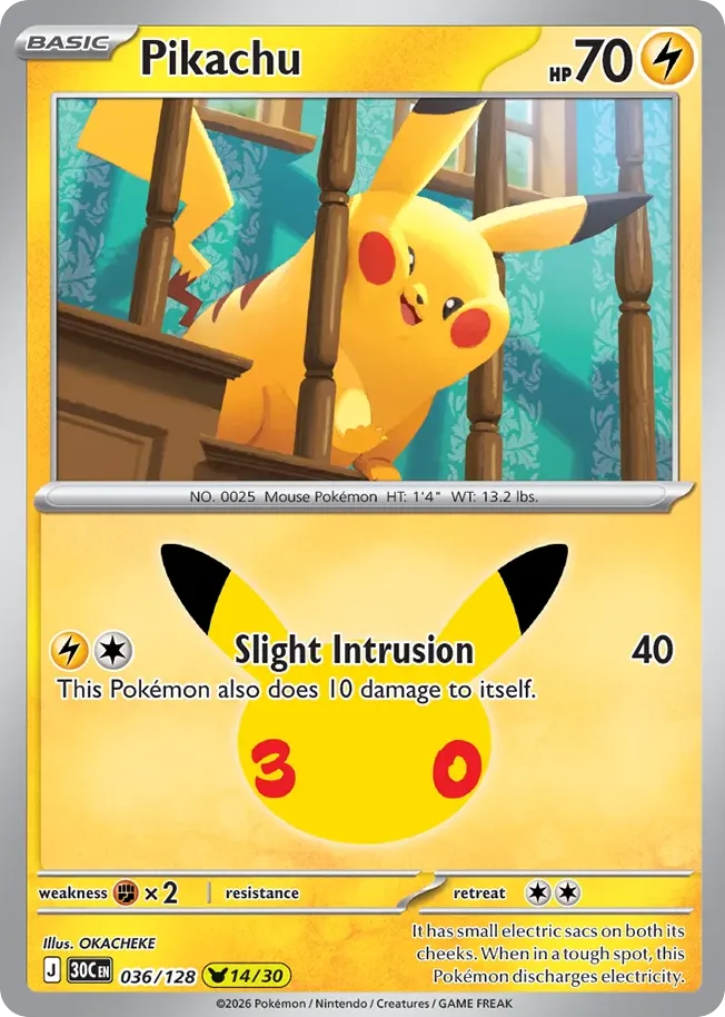 Pikachu from ME: 30th Celebration - Pokemon