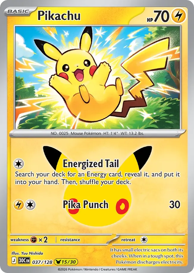 Pikachu — ME: 30th Celebration — Pokemon