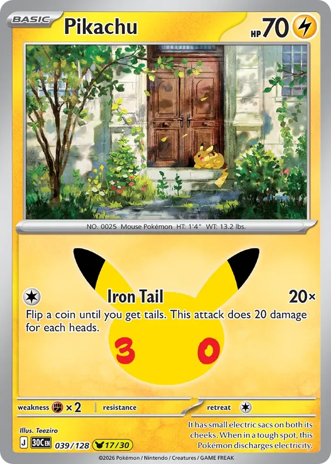 Pikachu — ME: 30th Celebration — Pokemon