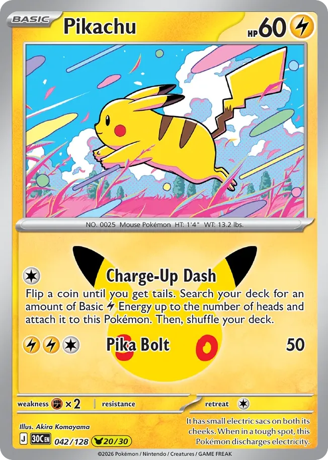 Pikachu — ME: 30th Celebration — Pokemon