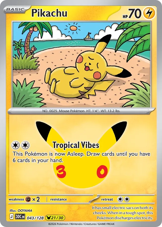 Pikachu — ME: 30th Celebration — Pokemon