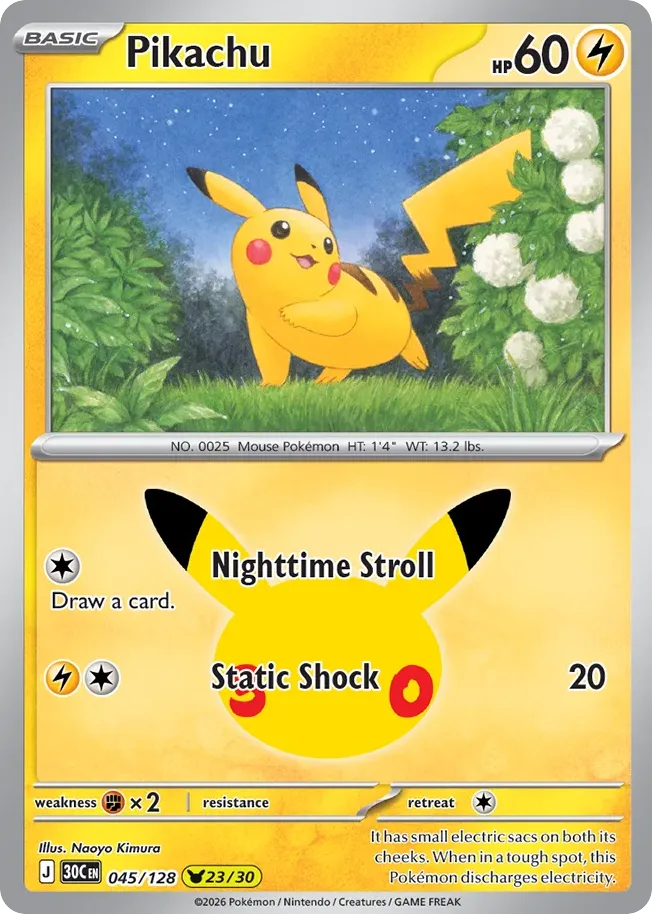 Pikachu — ME: 30th Celebration — Pokemon
