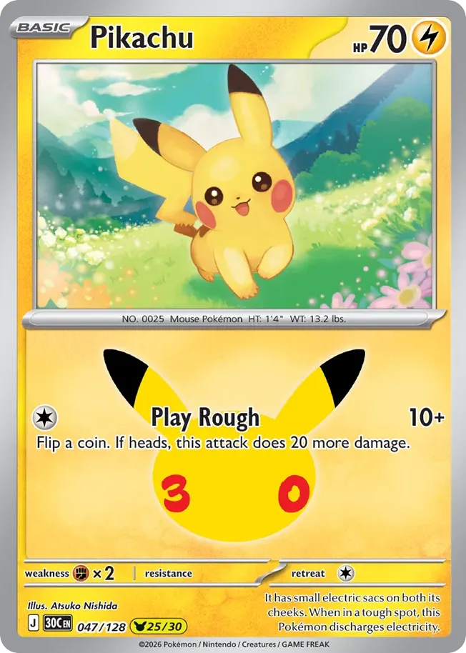 Pikachu — ME: 30th Celebration — Pokemon