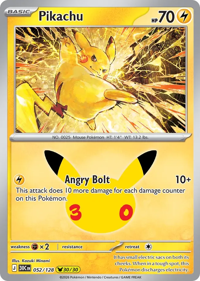 Pikachu — ME: 30th Celebration — Pokemon
