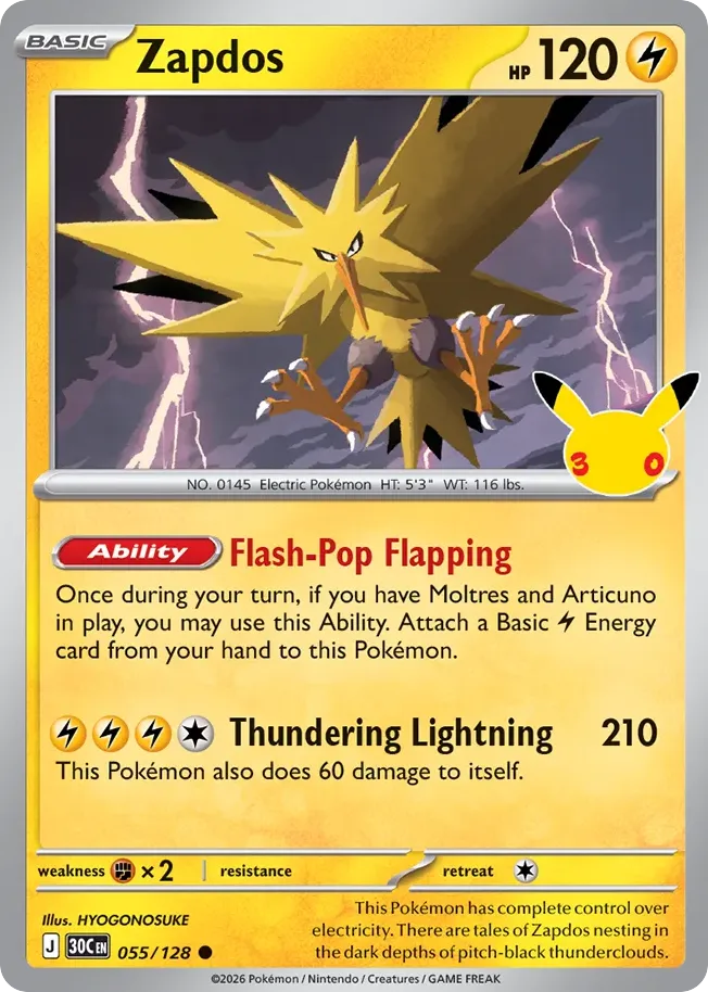 Zapdos — ME: 30th Celebration — Pokémon