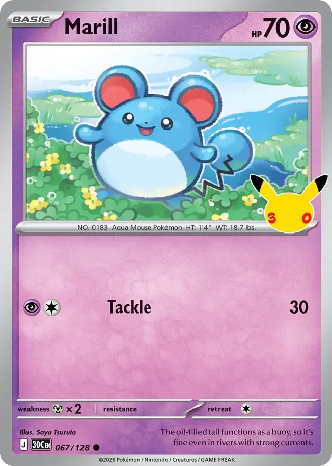 Marill — ME: 30th Celebration — Pokémon