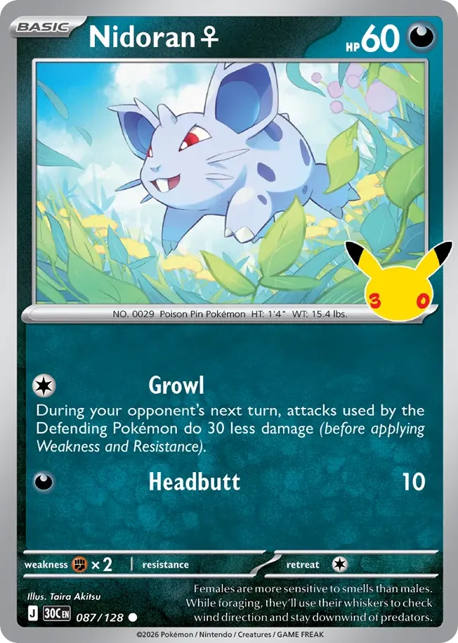 Nidoran F — ME: 30th Celebration — Pokémon