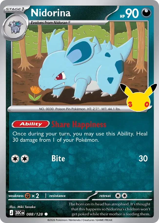Nidorina — ME: 30th Celebration — Pokémon