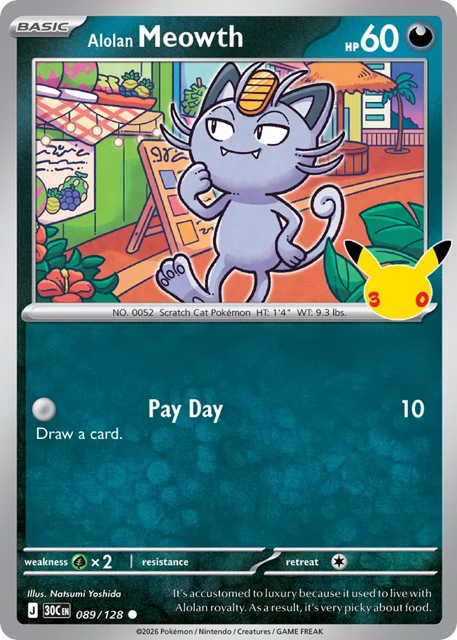 Alolan Meowth — ME: 30th Celebration — Pokemon