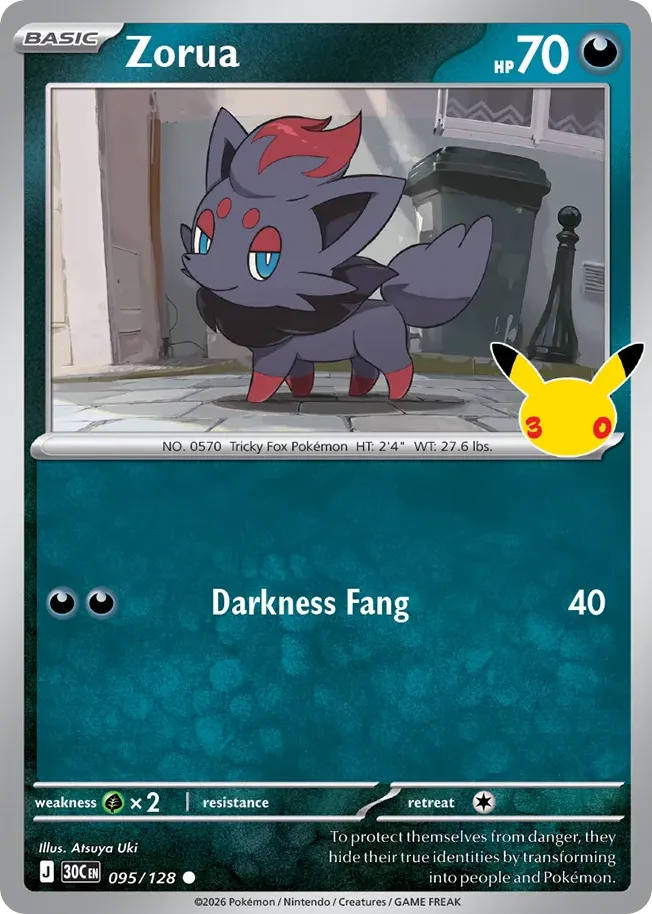 Zorua — ME: 30th Celebration — Pokémon