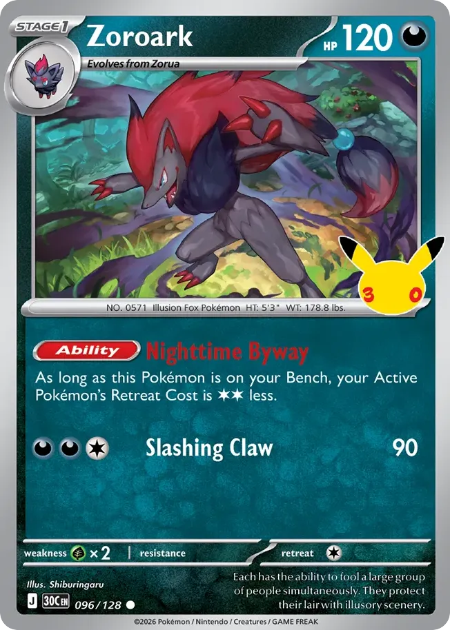 Zoroark — ME: 30th Celebration — Pokémon