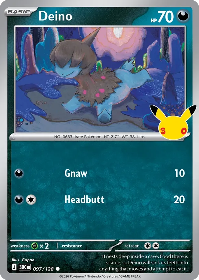 Deino — ME: 30th Celebration — Pokémon