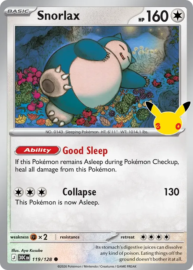 Snorlax — ME: 30th Celebration — Pokémon