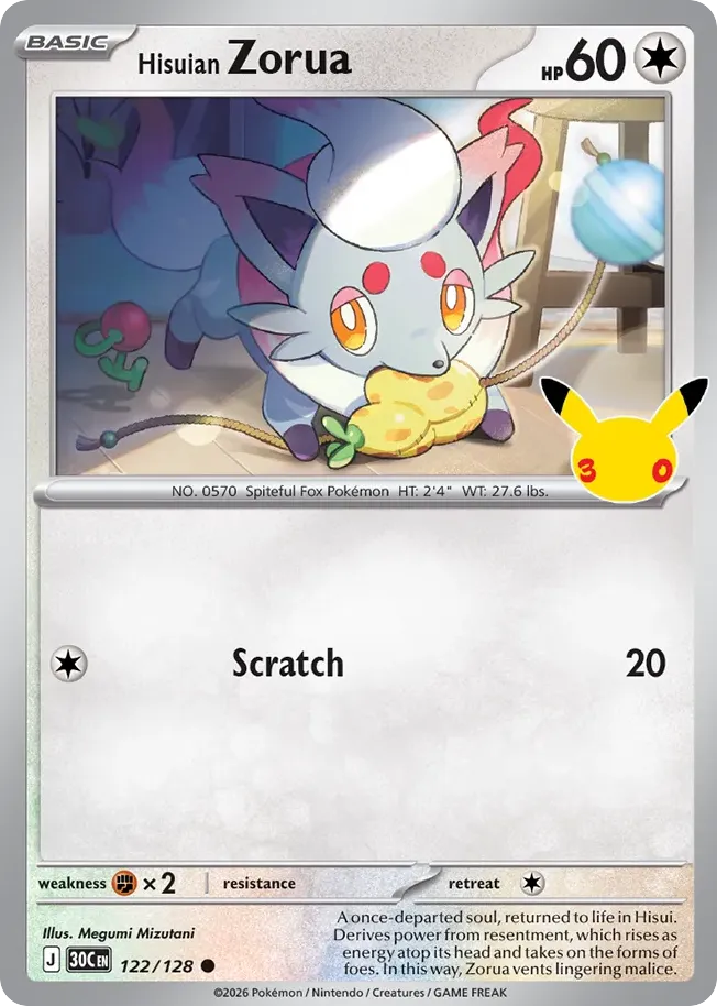 Zorua de Hisui — ME: 30th Celebration — Pokémon