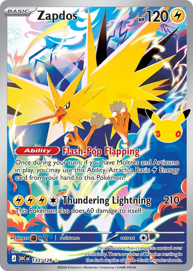 Zapdos — ME: 30th Celebration — Pokémon