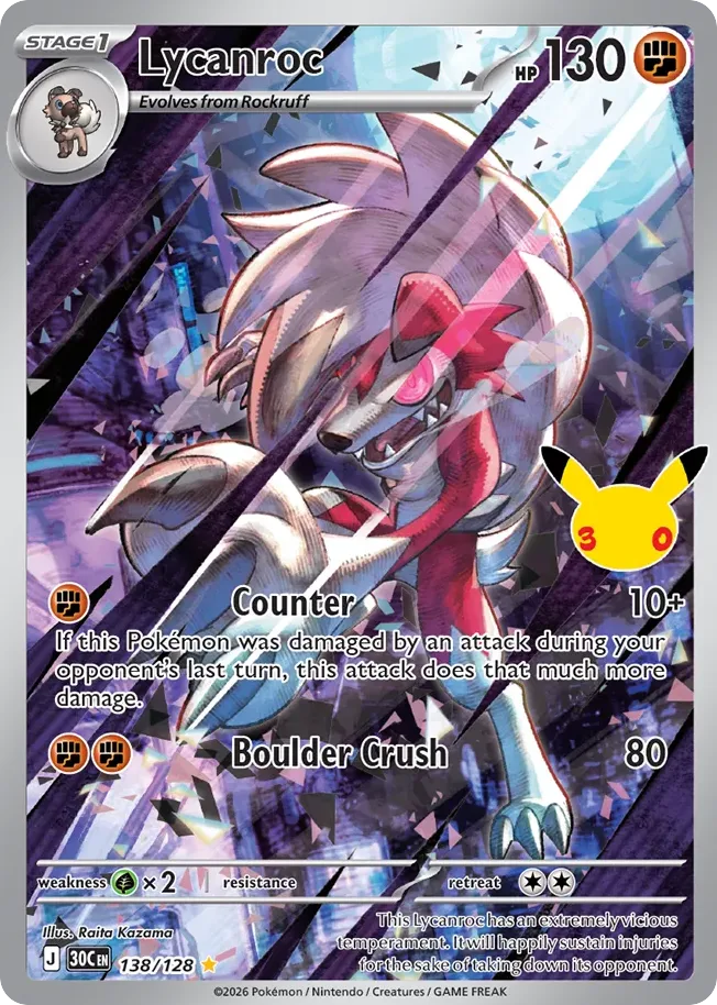 Lycanroc — ME: 30th Celebration — Pokemon