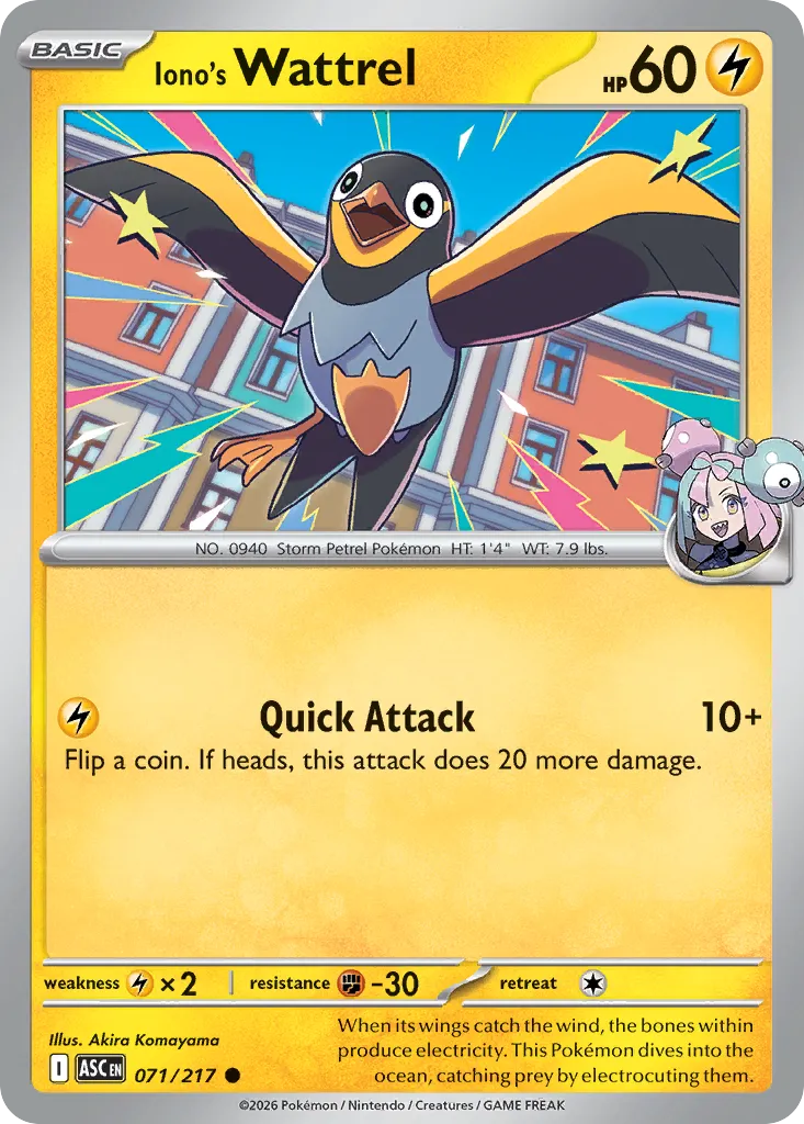 Iono's Wattrel — ME: Ascended Heroes — Pokémon