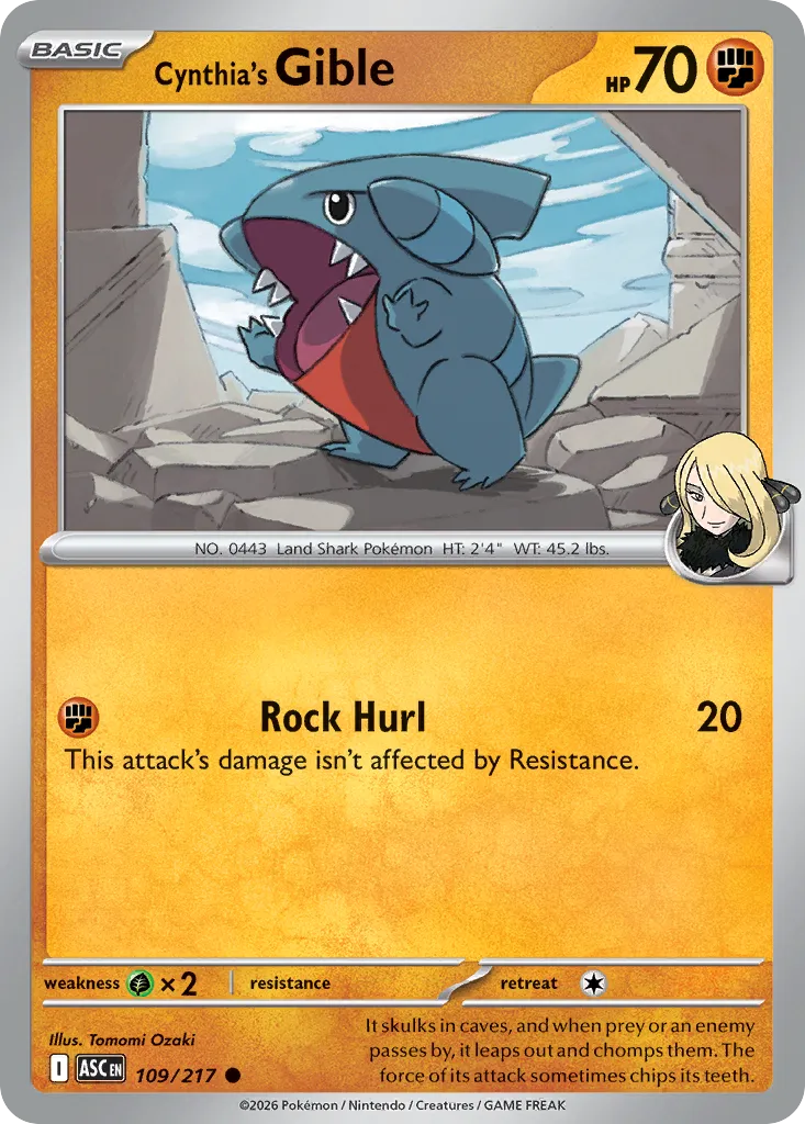 Cynthia's Gible — ME: Ascended Heroes — Pokémon