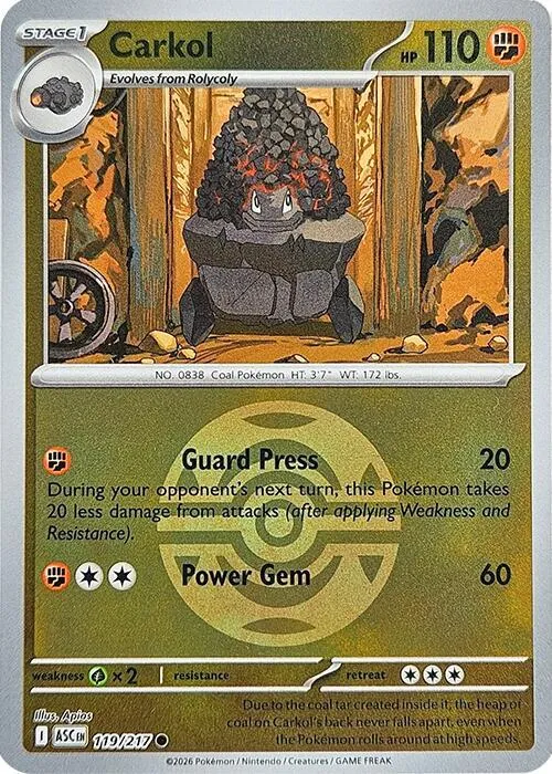 Carkol — ME: Ascended Heroes — Pokémon