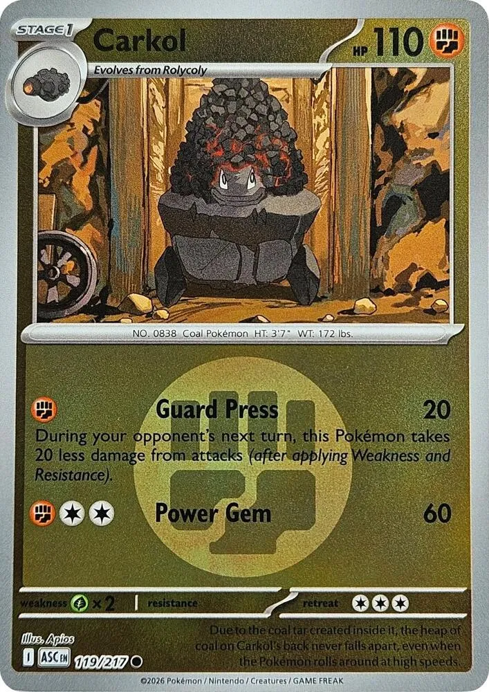 Carkol — ME: Ascended Heroes — Pokémon