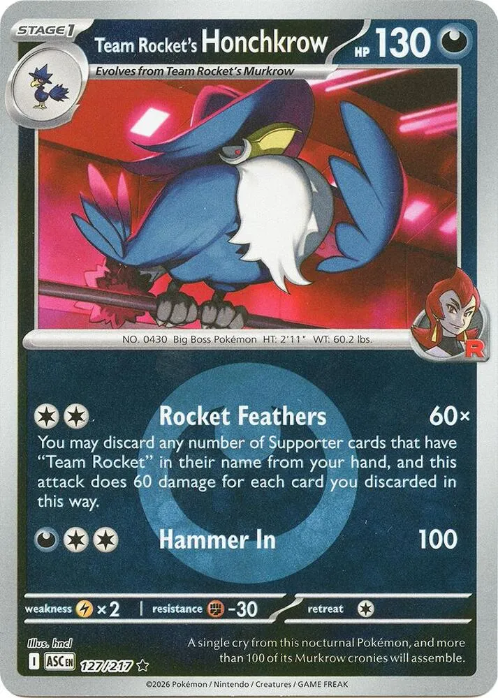 Team Rocket's Honchkrow from ME: Ascended Heroes - Pokemon