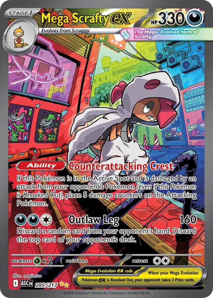 Mega Scrafty ex — ME: Ascended Heroes — Pokemon
