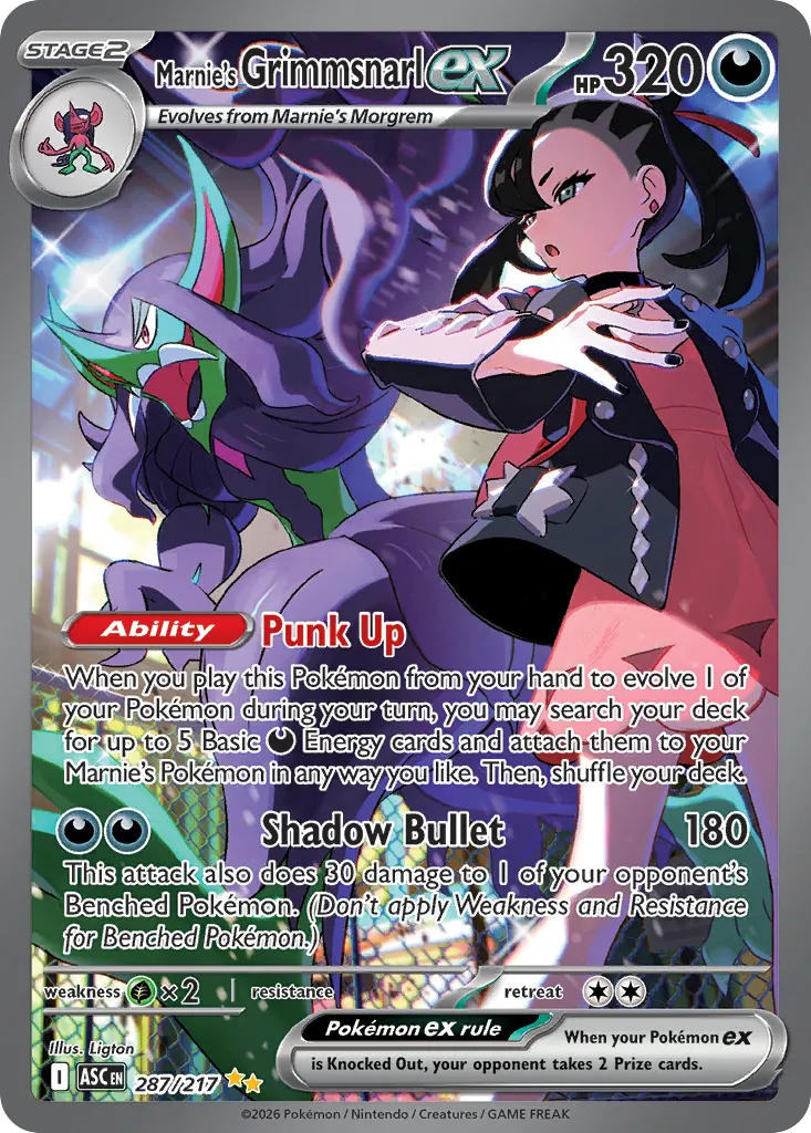Marnie's Grimmsnarl ex from ME: Ascended Heroes - Pokemon