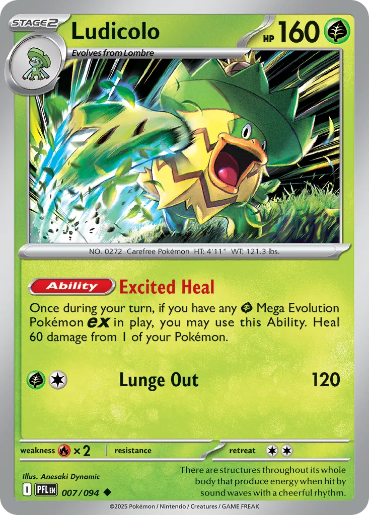 Ludicolo — ME02: Phantasmal Flames — Pokémon