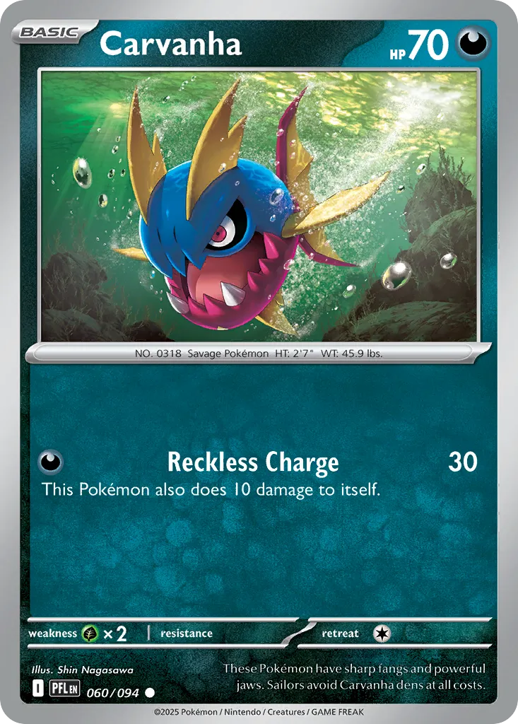Carvanha — ME02: Phantasmal Flames — Pokémon