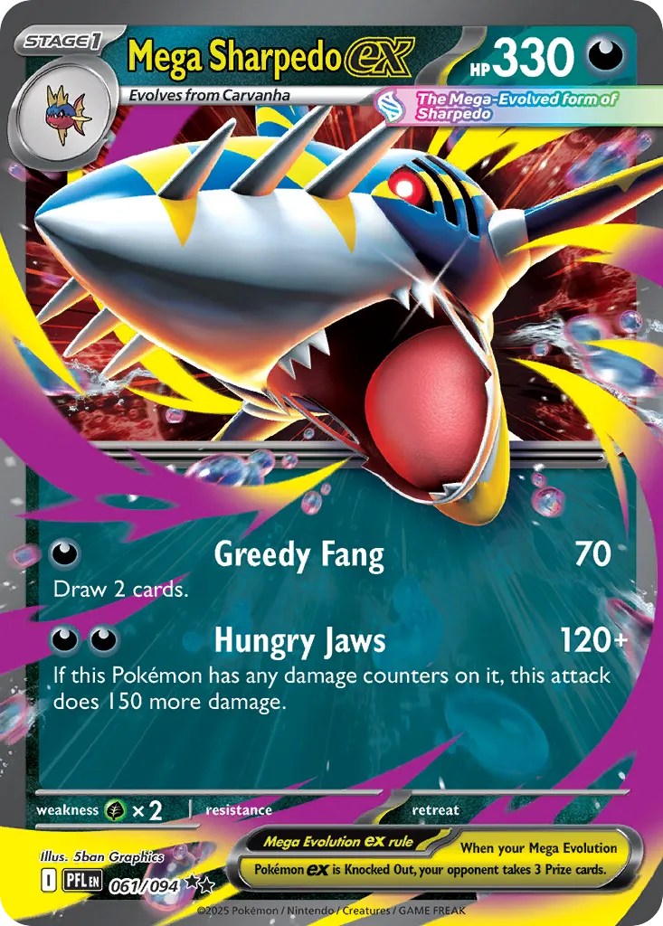 Mega Sharpedo ex — ME02: Phantasmal Flames — Pokemon