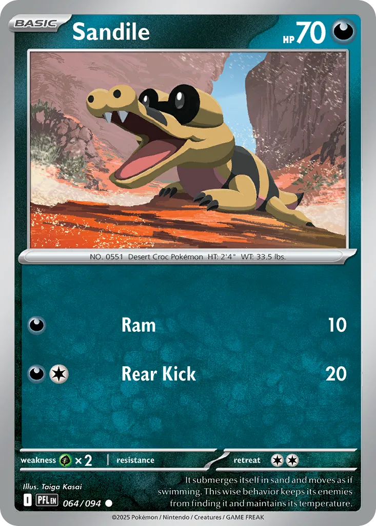 Sandile — ME02: Phantasmal Flames — Pokémon