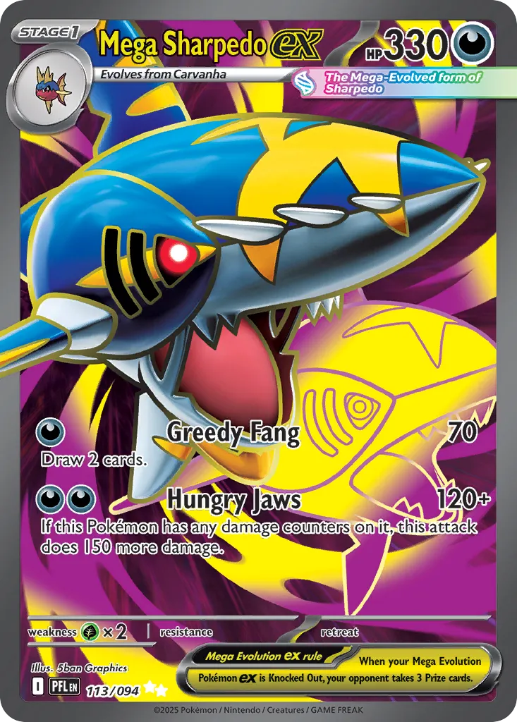 Mega Sharpedo ex — ME02: Phantasmal Flames — Pokemon