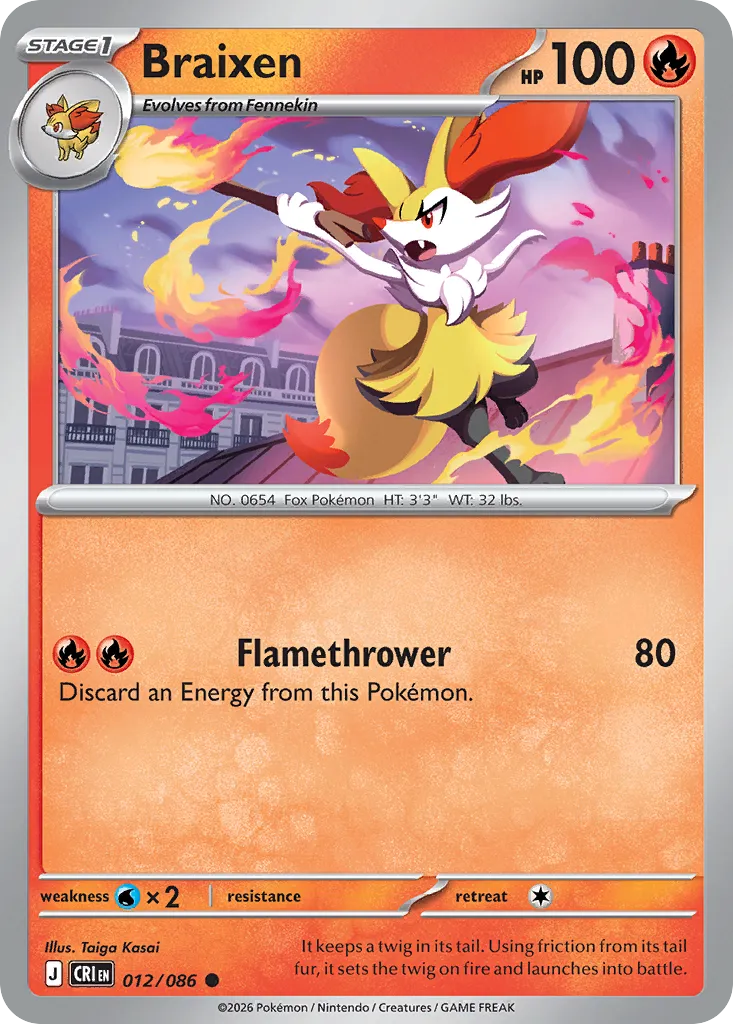 Braixen — ME04: Chaos Rising — Pokémon