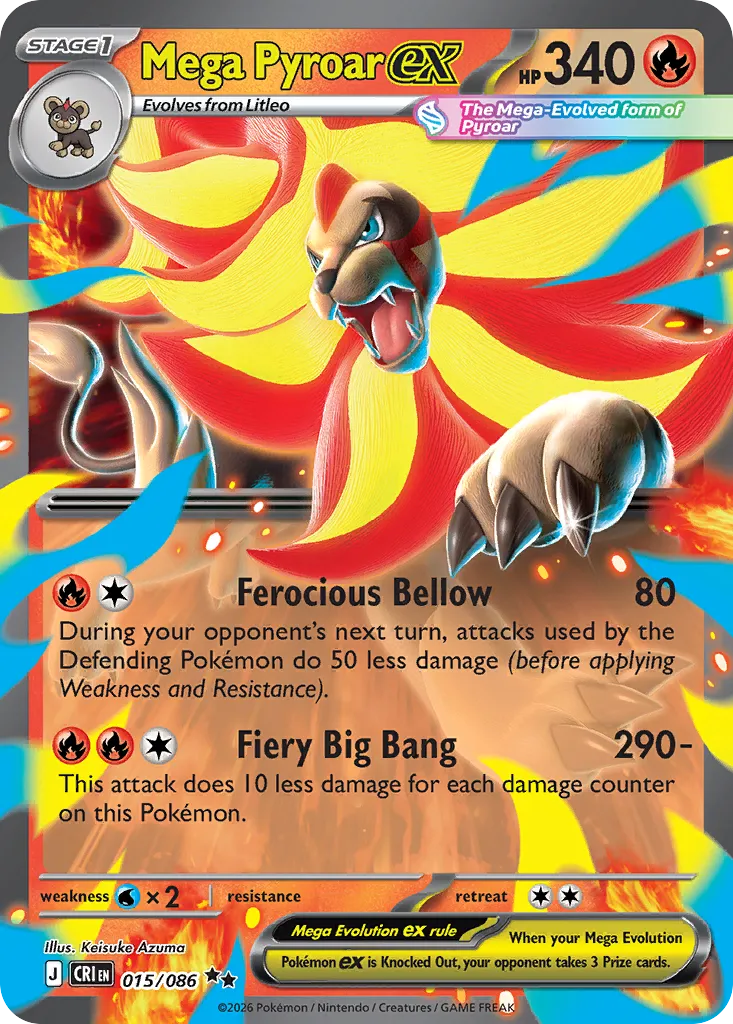 Mega Pyroar ex — ME04: Chaos Rising — Pokémon