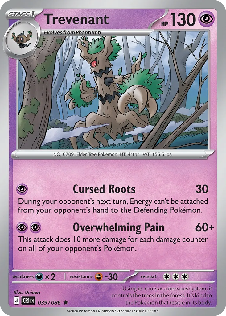 Trevenant — ME04: Chaos Rising — Pokémon