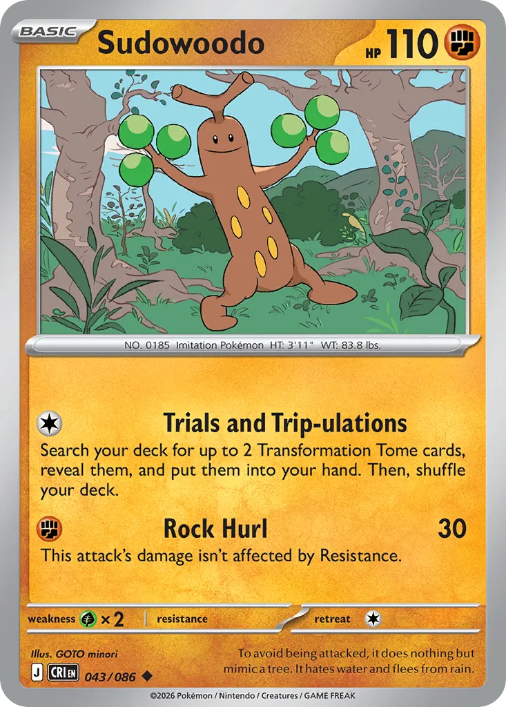 Sudowoodo — ME04: Chaos Rising — Pokémon