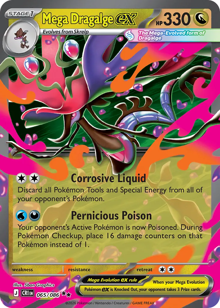 Mega Dragalge ex — ME04: Chaos Rising — Pokémon